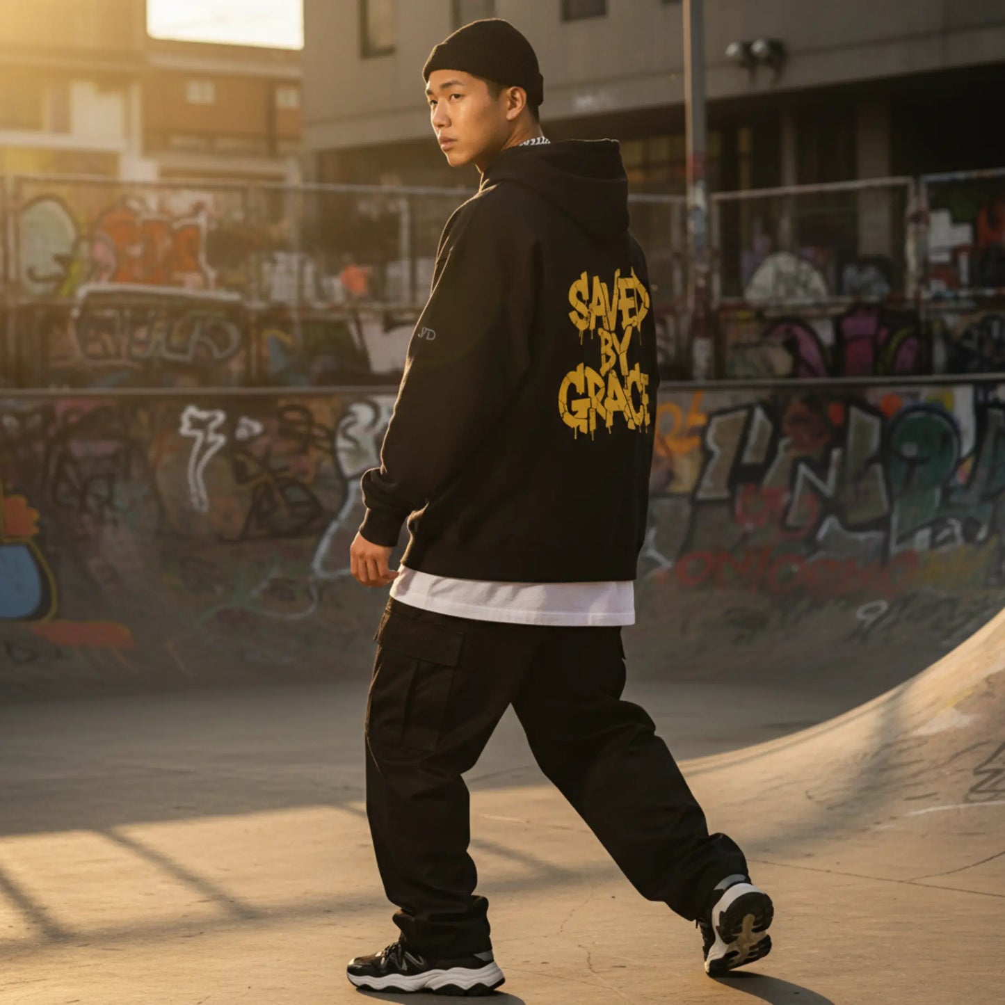 Saved By Grace | Premium UK Christian Streetwear Hoodie Jazzy Faith Designs