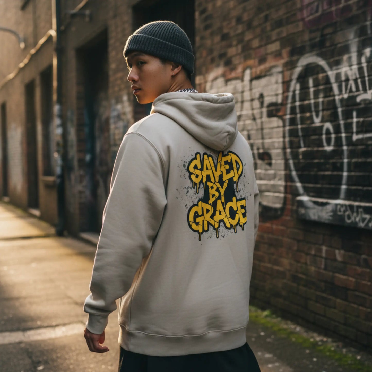 Saved By Grace | Premium UK Christian Streetwear Hoodie Jazzy Faith Designs