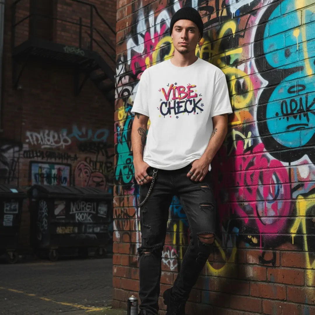 Vibe Check: Modern Christian Streetwear T-Shirt Jazzy Faith Designs